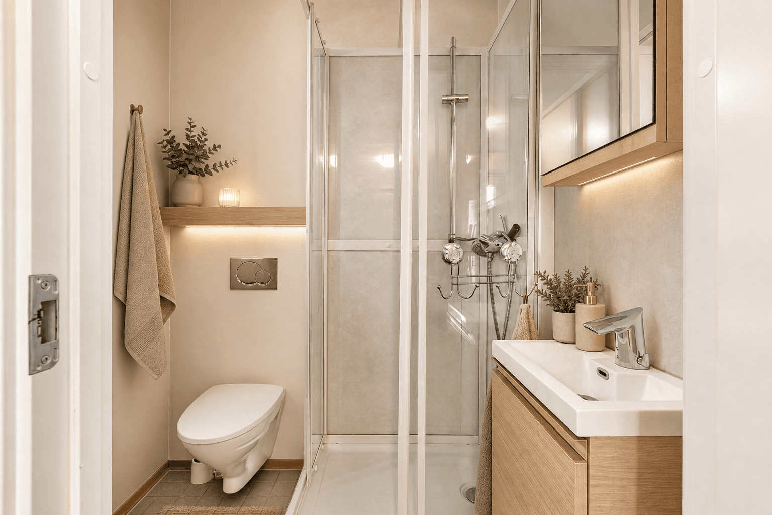 A bathroom that feels calmer · After